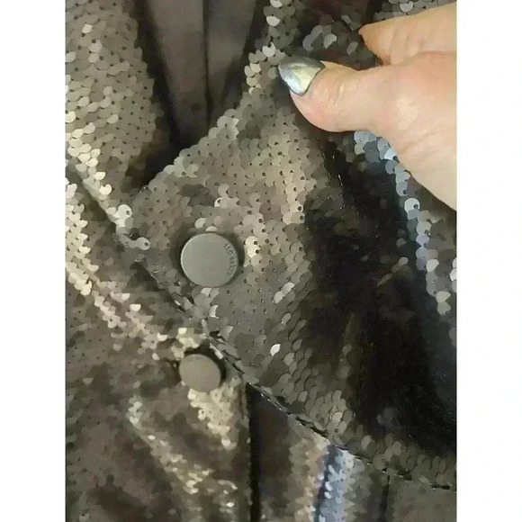 NWT Ted Baker Black Millei Matte Sequin Relaxed Fit Blazer Size 1/4 - Picture 10 of 13